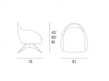 LEA - Upholstered swivel armchair by Pacini & Cappellini - view 3